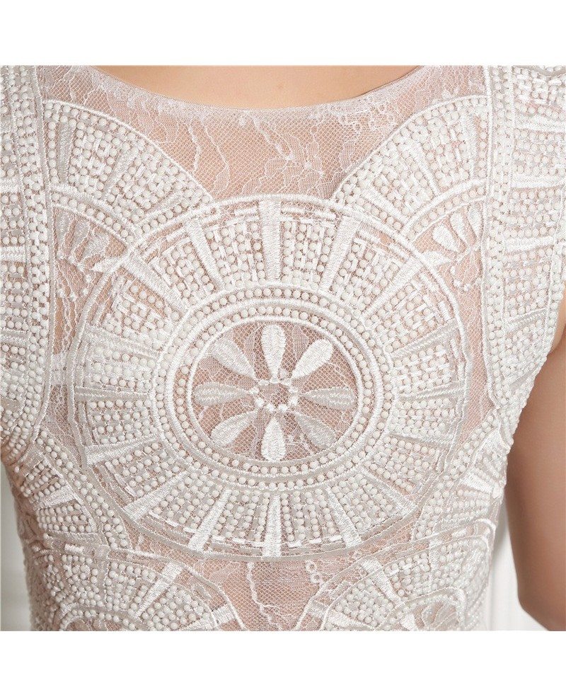 Elegant Long White Evening Dress With Special Lace Beading Top #H76117 ...