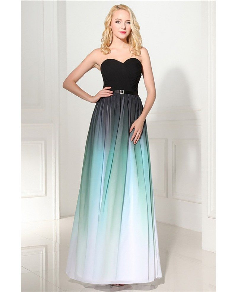Long Strapless Notched-Sweetheart Prom Dress -PromGirl