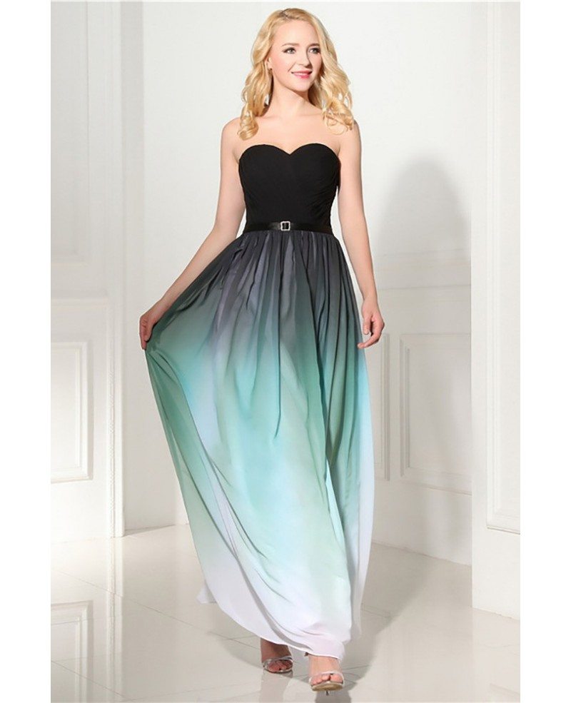 2018 Strapless Ombre Long Prom Dress Sweetheart For Woman #H76120 ...
