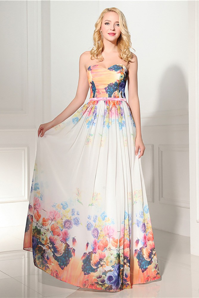 Unique Floral Printed Formal Dress Long Cheap For Women 2018 #H76121 ...
