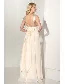Open Back Champagne Evening Dress V Neck With Sparkly Sequins