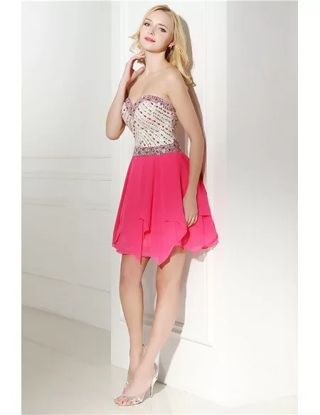 Cute Short Teal Beaded Homecoming Dress Strapless For Teens