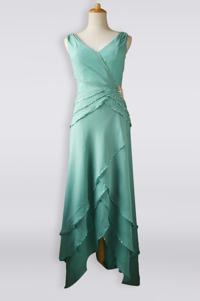 Gorgeous✖︎chic swallowtail dress★★★ Long Chiffon Dress with Low Crisscross Back | David's Bridal