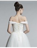Off Shoulder Princess Wedding Dress Ball Gown With Lace Beading Bodice