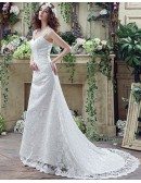Princess Fitted Trumpet Wedding Dress All Lace With Straps