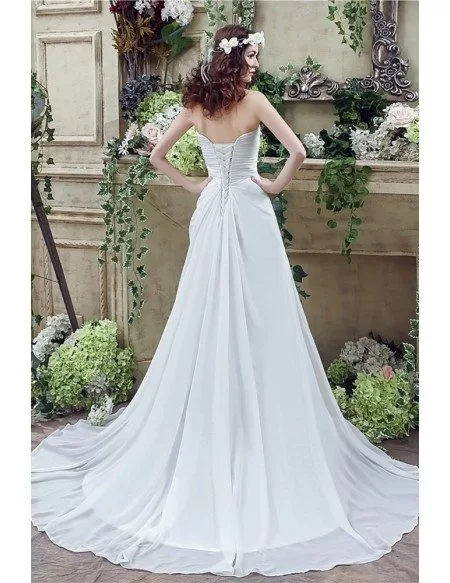 Simple Chiffon Summer Bridal Dress For Destination Weddings