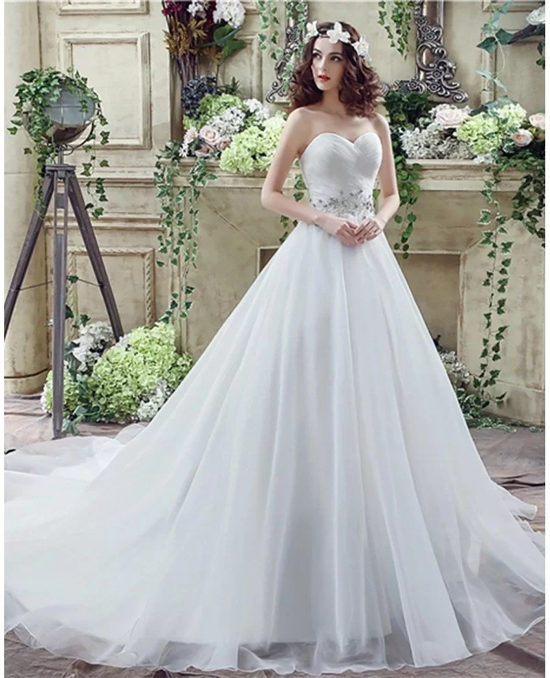 Cheap Corset Ballroom Bridal Dress With Beaded Lace Waist #H76026