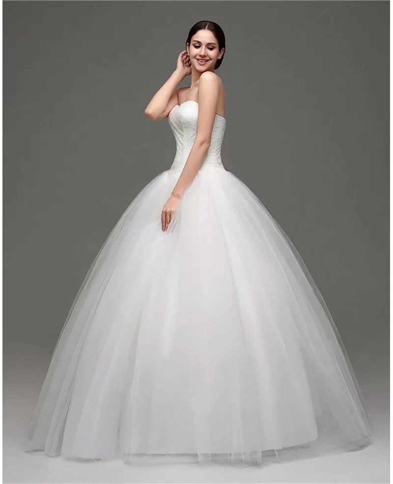 Cheap Simple Strapless Ballroom Bridal Gowns For Weddings