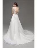 Cheap Gorgeous Backless Wedding Dress Beaded With Lace Bodice