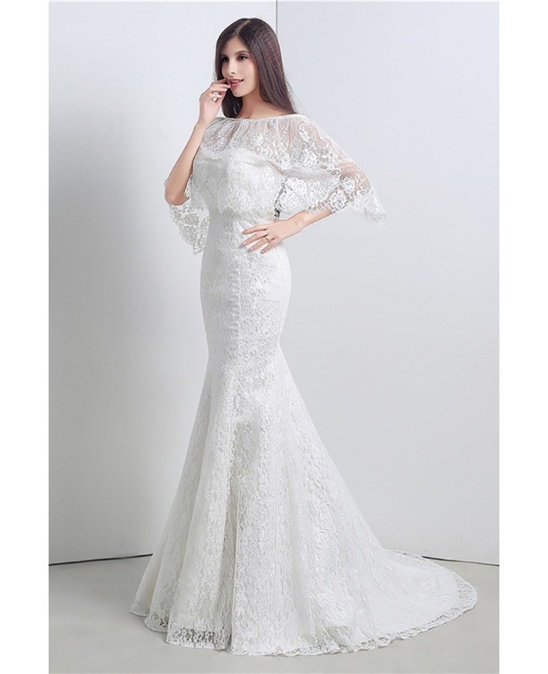 Pre order white long sleeve bodycon mermaid wedding bridal dress gown  RB2216, Women's Fashion, Dresses & Sets, Evening dresses & gowns on  Carousell