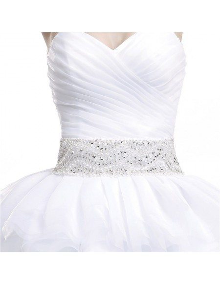 Cheap Ball Gown Wedding Dress Cascading Ruffled For Woman