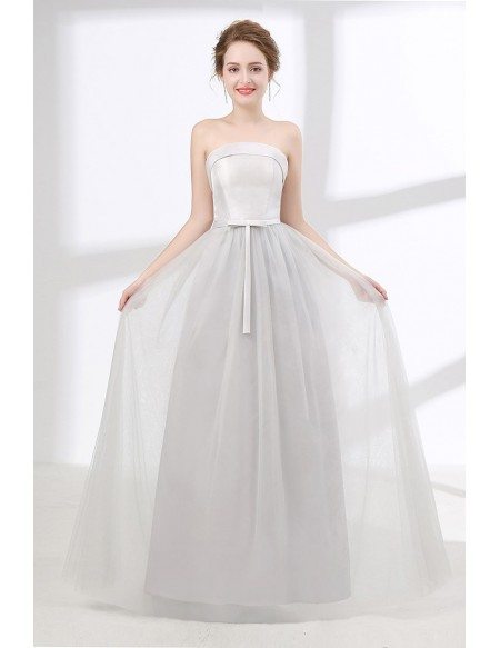 Cheap Long Grey Homecoming Dress For Teens With Sweetheart Neck #CH6606 ...