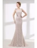 Glamorous Fitted Pink Lace Prom Dress Long For Petite Woman