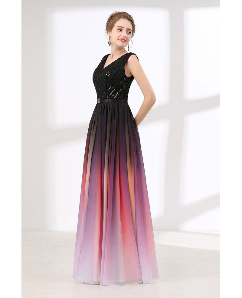 ombre chiffon gown