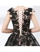 Country Ball Gown Black Quinceanera Dress Long Train With Lace Bodice
