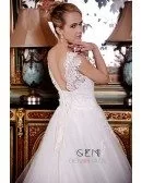 Ball-Gown Sweetheart Sweep Train Tulle Wedding Dress With Beading Appliquer Lace
