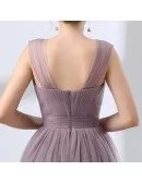Cheap Tulle Long Homecoming Dress Dusty Lavender Under $100