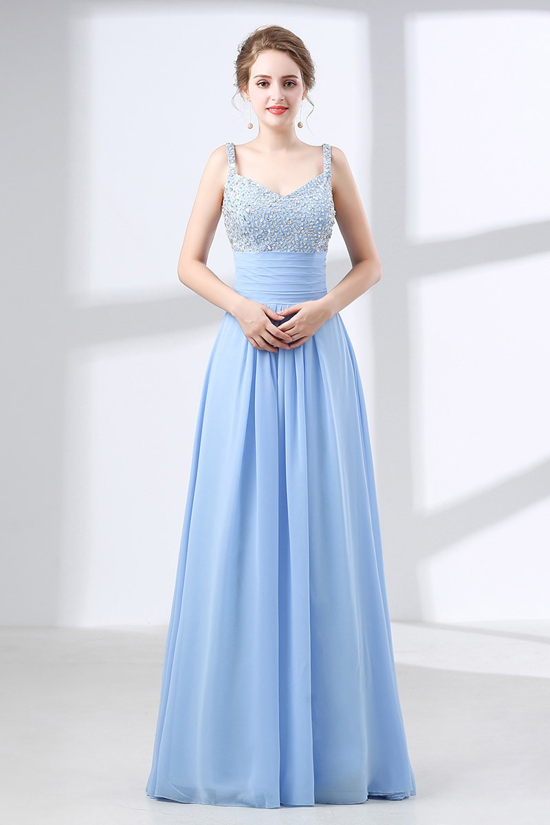 Really Cheap Sky Blue Prom Dress With Sequin Bodice Under $100 #CH6634 ...