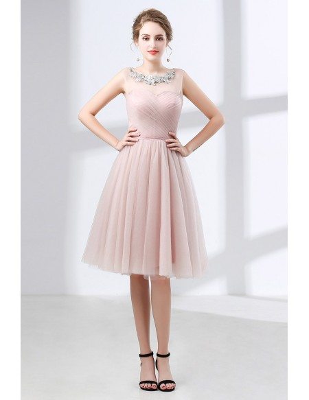 Cute Pink Knee Length Homecoming Dress 
