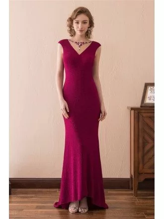 Simple Sexy Tight Jersey Party Dress Long With Sweep Train