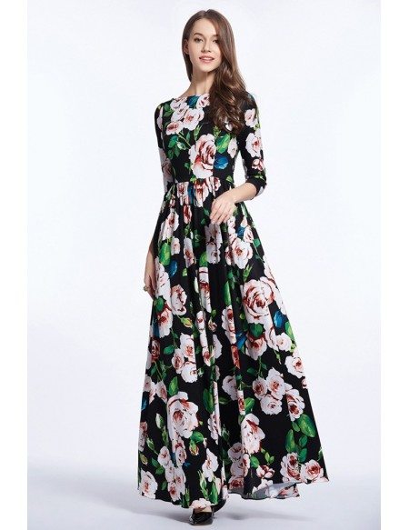 flower print gown
