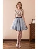 Cute Short Corset Homecoming Dress With Lace For Junior Girls