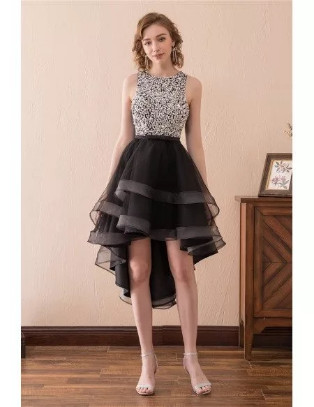Black Prom Dress With Sparkly Bodice 