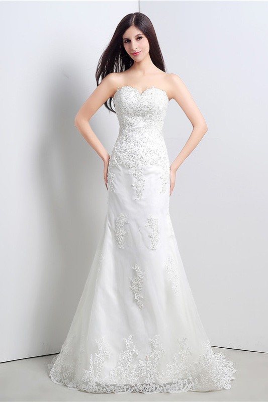 Mermaid Sweetheart Floor-length Wedding Dress #C23106 $148 - GemGrace.com