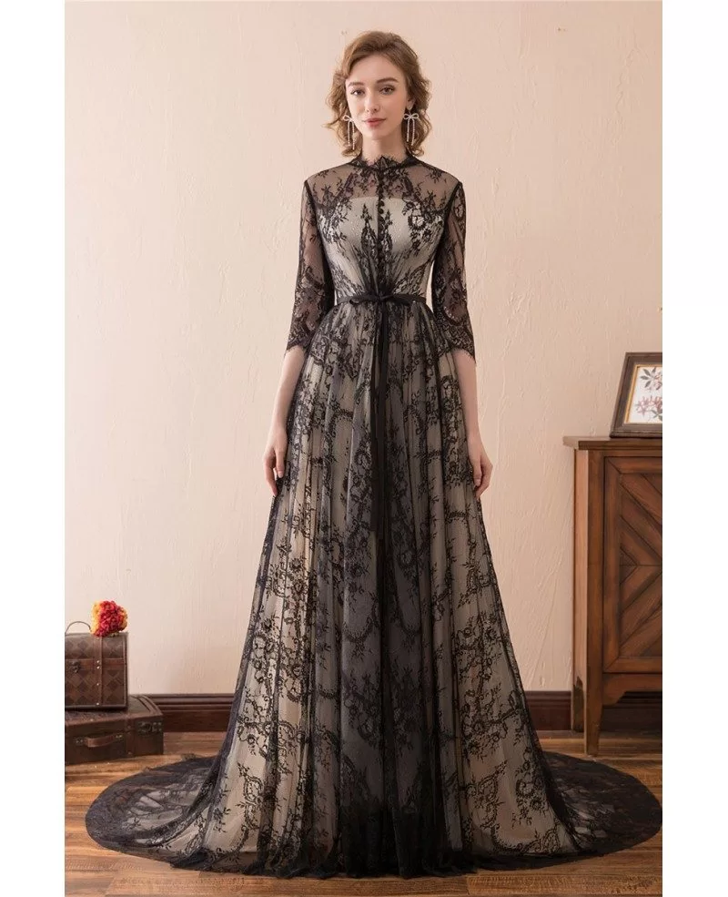 Sexy Black Side Split Prom Dresses Jewel Neck Beading Special Occasion Gown  With Detachable Train Second Reception Skirts From Queenshoebox, $158.6 |  DHgate.Com
