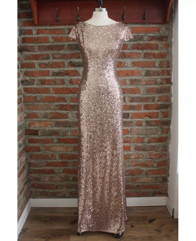 long gold sequin gown