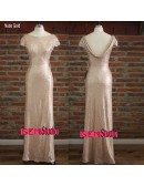Gold Sparkly Bridesmaid Dresses Long Metallic Formal Dress With Drape Down Under $100