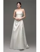 A-line Strapless Floor-length Wedding Dress