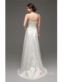 A-line Strapless Floor-length Wedding Dress