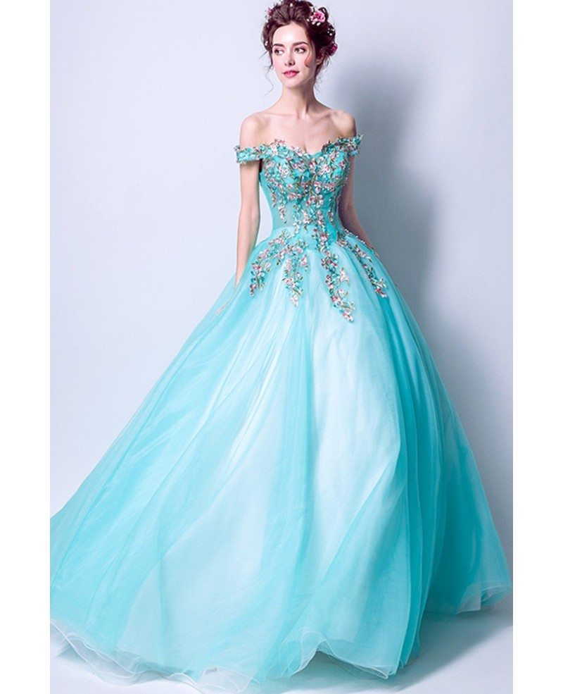 Blue Aqua Prom Dress