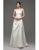 A-line Strapless Floor-length Wedding Dress