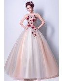 Cheap Floral Ball Gown Prom Dress Unique For Juniors 2018