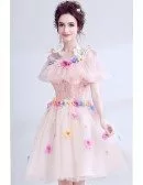 Unique Colorful Florals Homecoming Dress Poink For Juniors 2018