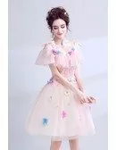 Unique Colorful Florals Homecoming Dress Poink For Juniors 2018