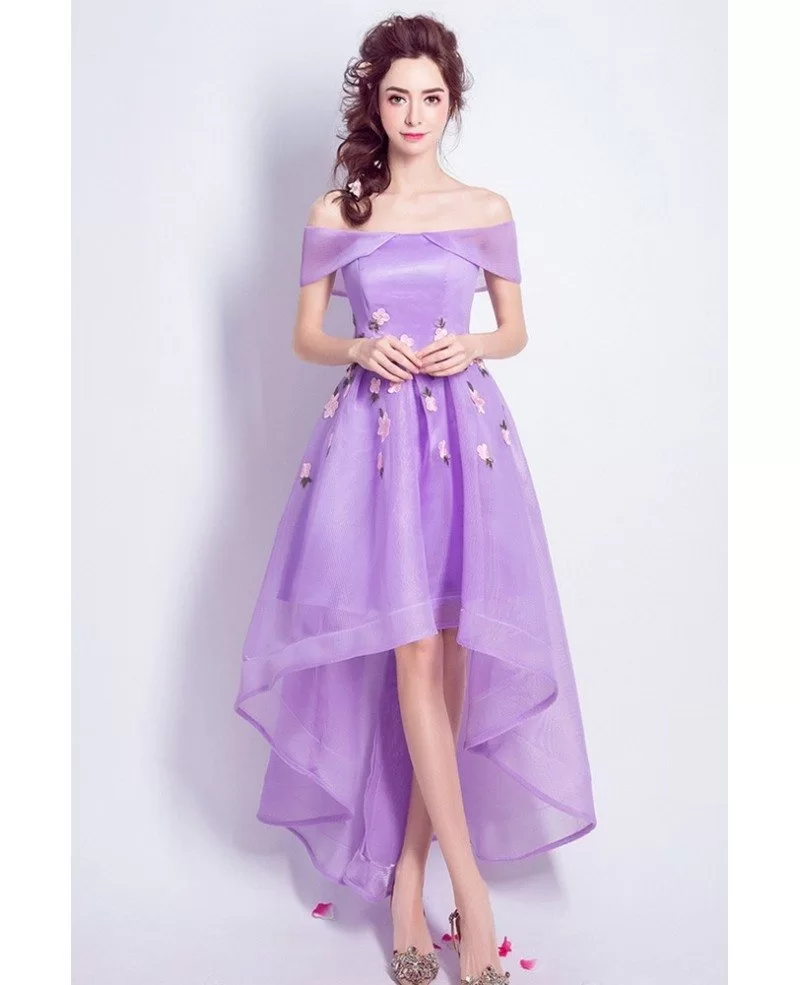 Purple High Low Prom Dress Off The 