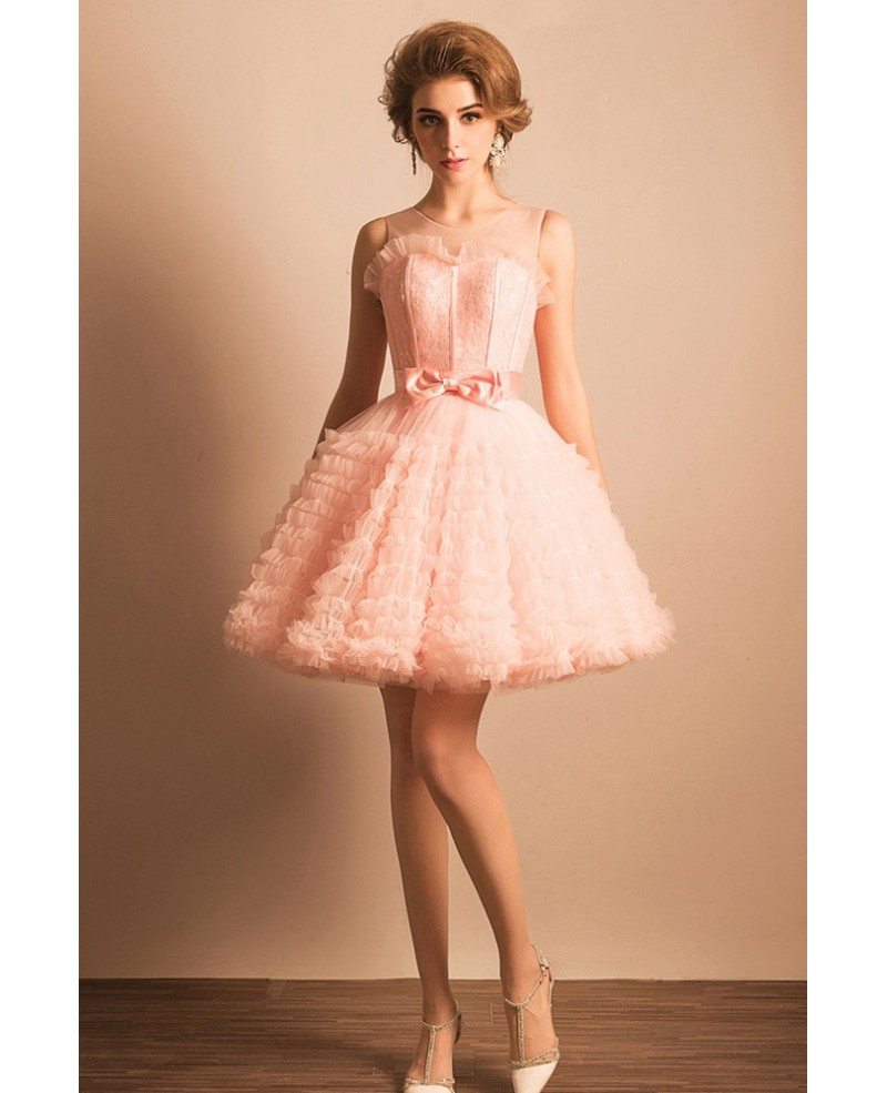 Pink puffy outlet prom dress