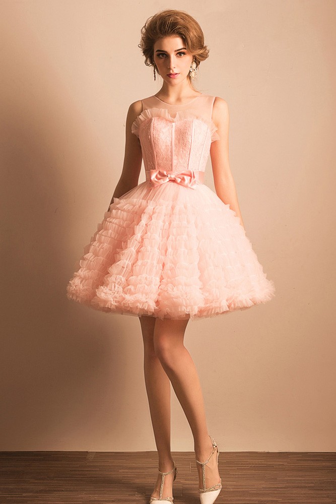 Short pink outlet gown