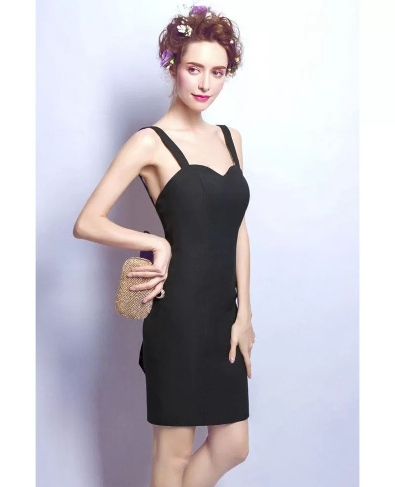 black fitted party dress