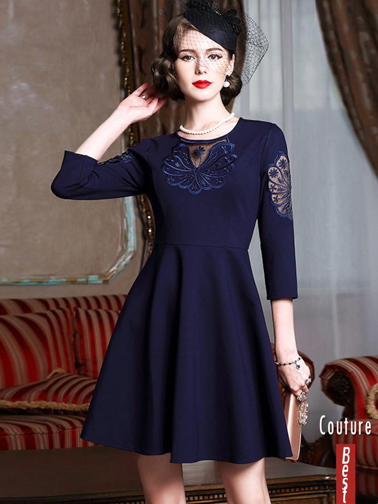 Simple Navy Blue A Line Party Dress For Formal Weddings #ZL8119 ...