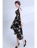 Vintage Black With White Prom Dress High Low Sleeveless