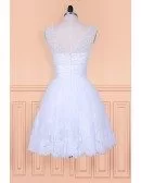 Popular Vintage Beaded Pearls Lace Short Wedding Dress Country Wedding Style