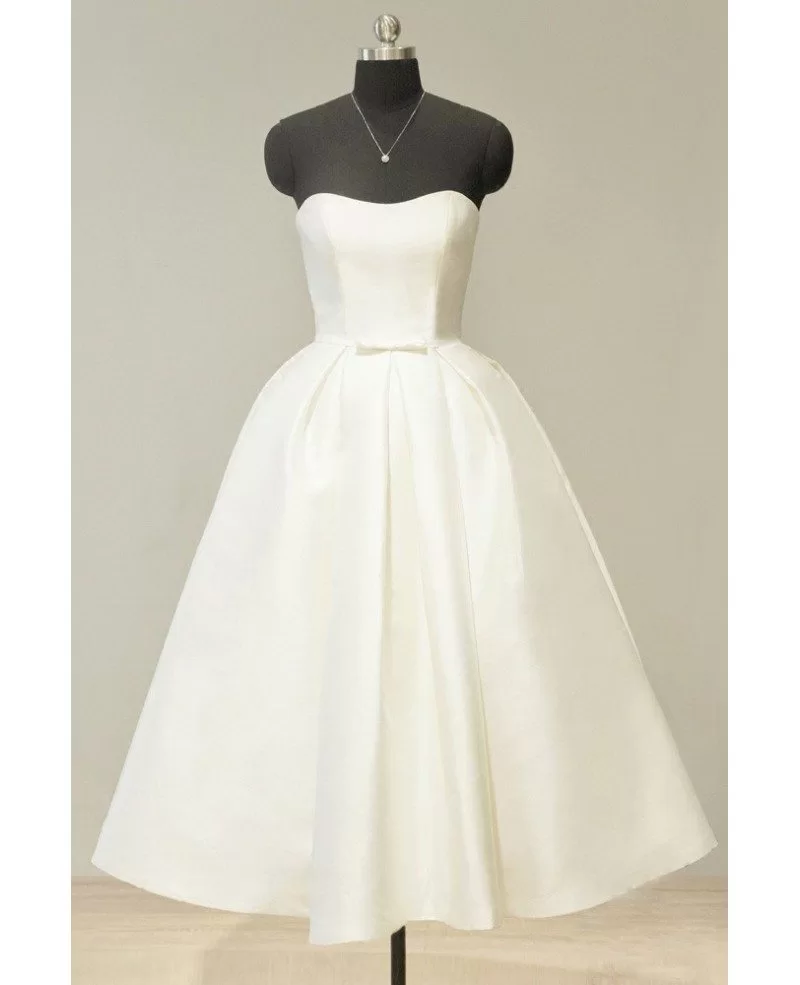 Vintage Ivory Tea Length Wedding Dresses