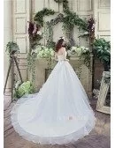 Ball-gown Sweetheart Chapel Train Wedding Dress