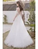 Off Shoulder Leaf Shape Lace Aline Beach Boho Wedding Dress Destination Weddings