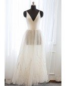 Vintage Tea Length Tulle Wedding Dress with Unique Lace For Destination Weddings