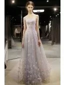 Fairy Flowers Petals Empire Flowy Long Wedding Dress Prom Dress Sleeveless